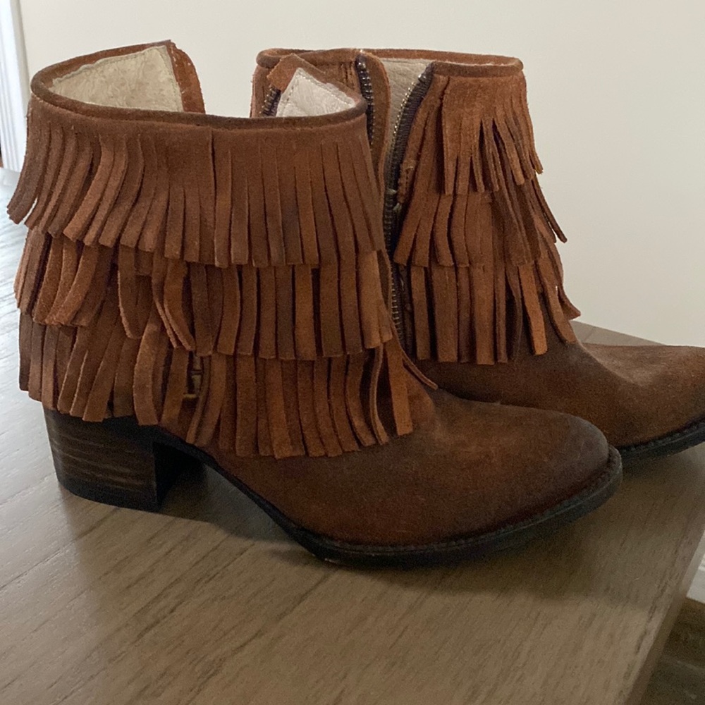 Freebird fringe ankle boots .. worn about two times